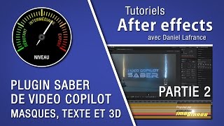 VC Saber 3D Texte et masques  Tutoriels After effects en français [upl. by Petronille]