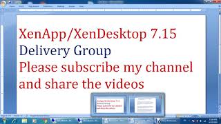 15XenDesktop715 Delivery Group [upl. by Connor692]