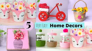 5 Home Decor Crafts Very Easy Room Decors and Organizers Crafts [upl. by Lilahk]