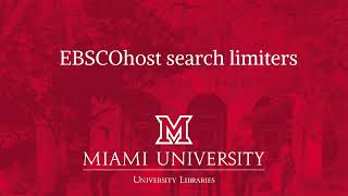 EBSCOhost search limiters [upl. by Fronnia]