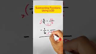 Subtracting Dissimilar Fractions Using LCD shorts maths subtraction subtractionoffraction [upl. by Adao]