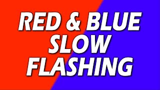 RED amp BLUE SLOW Flashing colours LED Lights  Party Strobe  Color Changing Screen  3 Hours [upl. by Assirralc]