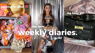 Weekly Diaries 03 Pack with me for Bali 🌺 ISSY event New Skincare Routine My Bday Gift 💝 [upl. by Eseerahs]