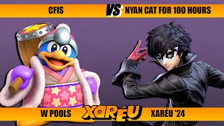 Xaréu 24  nyan cat for 100 hours Joker vs Cfis King Dedede  Winners Pools  Ultimate [upl. by Miahc]