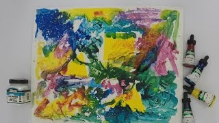 Demonstration MM4 Gel Medium and Matisse Inks [upl. by Ylro]