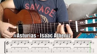 Asturias  Isaac Albeniz Solo Tab Nota Gitar Dersi [upl. by Aifas]