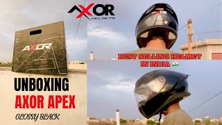 UNBOXING AXOR APEX GLOSSY BLACK HELMET  RohanvermaRJ02 [upl. by Zumstein]