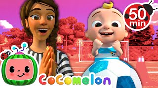 Soccer Fun Song  Cocomelon  Kids Cartoons amp Nursery Rhymes  Moonbug Kids [upl. by Adnahs]