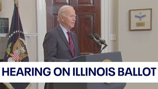 Board of Elections hearing on excluding Trump Biden from Illinois ballot [upl. by Ahsoek]