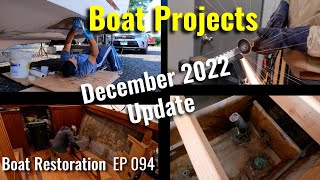 Boat Projects Fiberglass Hinge fit Settee fit Valve removal Teak  Boat Restoration EP094 [upl. by Lewert]