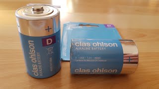 Clas Ohlson DLR20 15V Mono Alkaline Batteries [upl. by Paola782]