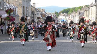 Scotland the Brave by the Massed Bands on the march after the 2019 Dufftown Highland Games in Moray [upl. by Mulcahy761]