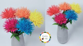 Śliczne kwiaty z bibuły marszczonej 🌺 🌸 🌼 EASY CREPE PAPER FLOWER [upl. by Deland]