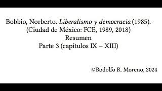 Bobbio Liberalismo y democracia Resumen parte 3 [upl. by Darej]