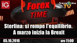 Forex Time  Sterlina si rompe lequilibrio A marzo inizia la Brexit [upl. by Natica]