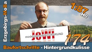 Folge 174  Modellbahn Baufortschritte  Die Hintergrundkulisse wird angebracht DR 187 H0  De [upl. by Aneehsram]