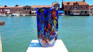 Vase midnight  Original Murano Glass handmade in Venice Italy [upl. by Ahsropal]