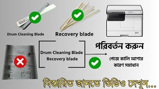 কাগজে কালি আশার কারণ সমাধান Drum Cleaning amp Blade Recovery blade Toshiba estudio 25232303A2323AM [upl. by Marquez489]