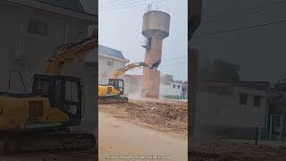 Water tower demolition process [upl. by Nahama]