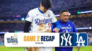 Shohei Ohtani LEAVES game with injury in Win vs Yankees in Game 2 of World Series  Game Recap [upl. by Aidas]