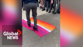 Pride flag controversy Student walkout turns hostile at Catholic high school in Ontario [upl. by Kissee]