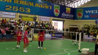 Sepaktakraw thailand league week14 NP vs NR 1st regu 1st set [upl. by Llehcor]