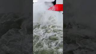 Gale Force Winds Hitting Michigan City Lighthouse amp Huge Storm Surge drone waves storm [upl. by Attelahs589]