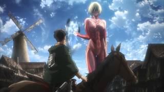 Attack on Titan  Female Titan Destroys Right Flank Ep 18 [upl. by Lerrehs]