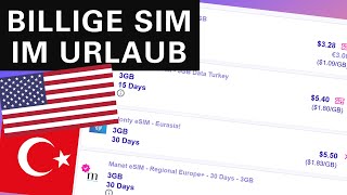 SIM Karte im Urlaub Preisvergleich amp Anleitung für Türkei USA Canada Israel usw [upl. by Lizette]