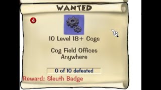 Toontown Rewritten  Sleuth Badge Task Line [upl. by Einneg]