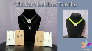 Choker Necklace amp Tornado Earrings Tutorial Veronica [upl. by Elimaj]