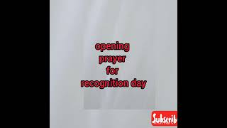 opening prayer for recognition day [upl. by Hoye216]