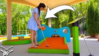 I HAVE NEVER SEEN A MINI GOLF HOLE LET YOU DO THIS  DOUBLE HOLE IN ONE [upl. by Vaasta987]