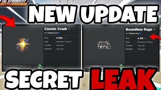 NEW BOUNDLESS RAGE amp COSMIC CRUSH GAMEPASS UPDATE LEAKED  The Strongest Battlegrounds [upl. by Irby334]