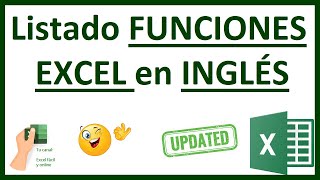 👉 LISTADO de FUNCIONES de EXCEL en INGLÉS 😜 [upl. by Kennith]