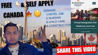 Canada work visa self apply  No agent  Free  New work Demand from Asia amp Middle East [upl. by Aire]