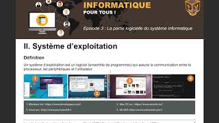 Cours dinformatique en Wolof Episode 3  La partie logicielle du système informatique [upl. by Artema]