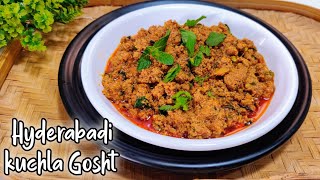 Hyderabadi Kuchla Hua Gosht Recipe  Kuchla Gosht Fry  Crispy Mutton Fry  Kalchatti  DaalPani [upl. by Nohtanoj324]