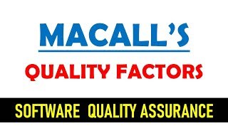 Mccalls model for software quality  Mcalls quality factors in urdu hindi [upl. by Assenar]