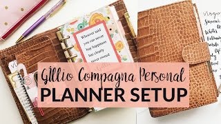 Gillio Compagna Brown Croco  Personal Planner Setup [upl. by Choong]