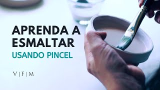 Como esmaltar cerâmica artesanal com pincel  Passo a passo completo [upl. by Uahsoj]