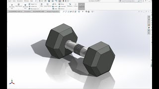 Solidworks  Knurling  How to make a dumbbell [upl. by Atteynot752]