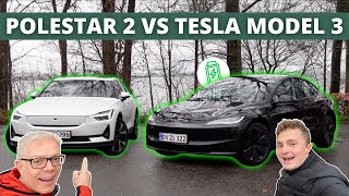 Polestar 2 VS Tesla Model 3 med BilerTV [upl. by Chara]