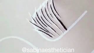 Microblading Eyebrows  Microblading Tutorial on How to draw hairstrokes [upl. by Yeuh]