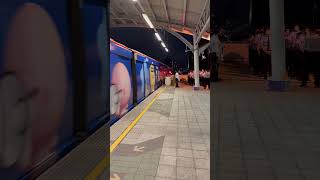 BTS Skytrain inbound on platform bangkok [upl. by Sofer]