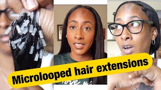 Installing Micro loop extensions on short relaxed hair [upl. by Mischa753]