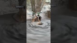 Traditional Stone Mill Grinding Grains to Flour 🌾🌀 [upl. by Skutchan]