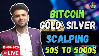 Live on Bitcoin  Indian Gold  Scalping with Trap Trading live Btcoin trading 13082024 [upl. by Earle]