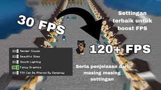 Cara boost FPS di minecraft bedrockPE Game auto lancar jaya  Kayletto [upl. by Ailam]