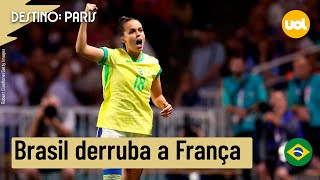 BRASIL VENCE FRANÃ‡A POR 1 A 0 E VAI Ã€ SEMIFINAL DAS OLIMPÃADAS [upl. by Nahtan]